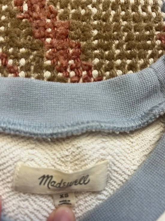 Madewell puff-sleeve color-block sweatshirt tee size XS - Picture 4 of 7